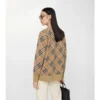 Cardigan in misto cotone e lana a quadri