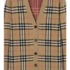 Cardigan in misto cotone e lana a quadri