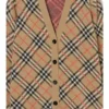 Cardigan in misto cotone e lana a quadri