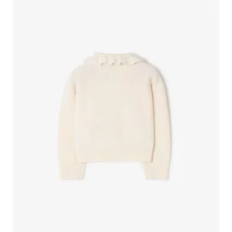 Cardigan in misto cotone e lana con tasche a quadri