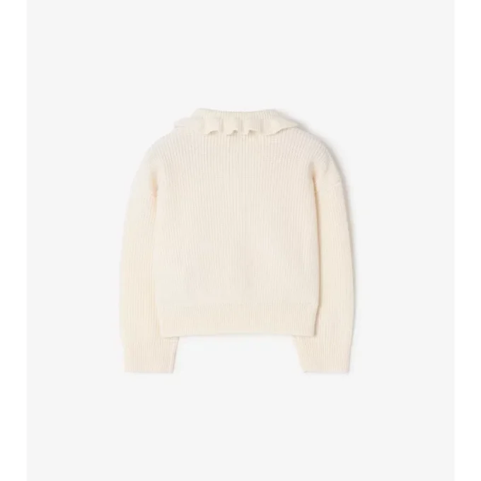 Cardigan in misto cotone e lana con tasche a quadri