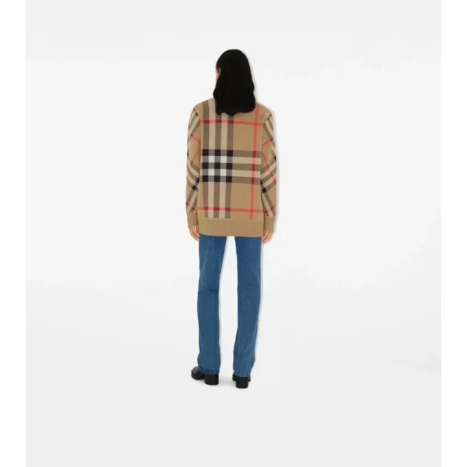 Cardigan in misto lana a quadri