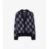 Cardigan in misto lana con motivo a quadri
