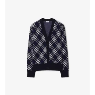 Cardigan in misto lana con motivo a quadri