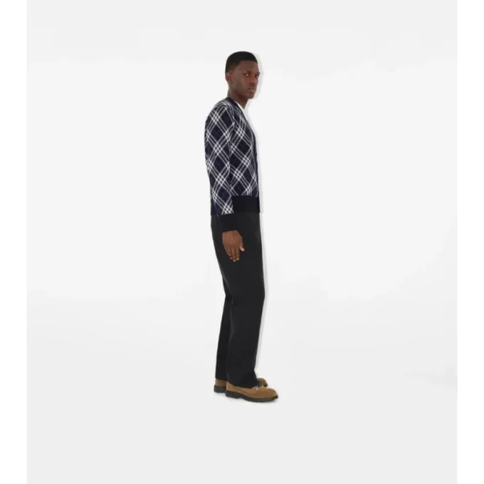 Cardigan in misto lana con motivo a quadri