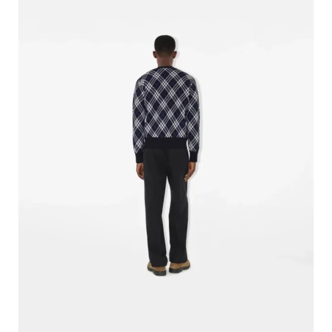 Cardigan in misto lana con motivo a quadri