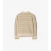 Cardigan in misto lana con motivo a quadri metallizzati