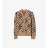 Cardigan in misto lana e mohair con motivo a quadri
