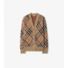 Cardigan in misto lana e mohair con motivo a quadri