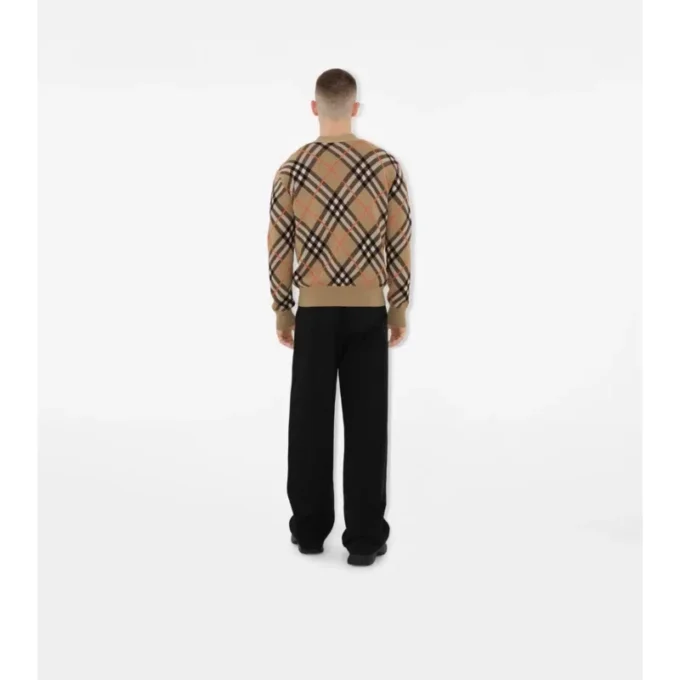 Cardigan in misto lana e mohair con motivo a quadri