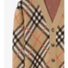 Cardigan in misto lana e mohair con motivo a quadri