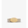 Cintura ovale reversibile in pelle con timbro Knight 