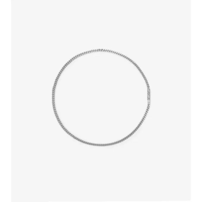 Collana a catena con motivo a quadri inciso