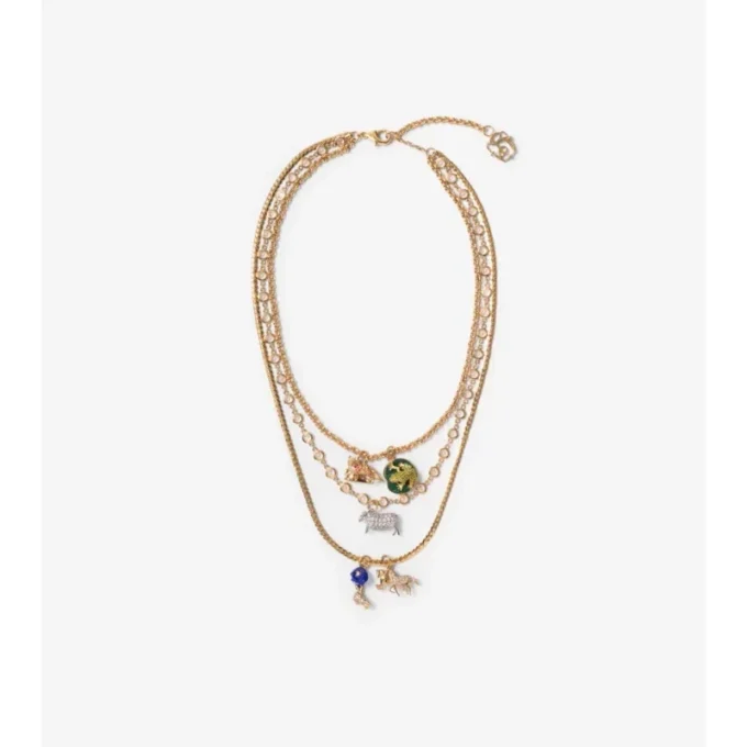 Collana a tre fili con ciondoli 