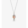 Collana con ciondolo a forma di cuore e cavaliere 