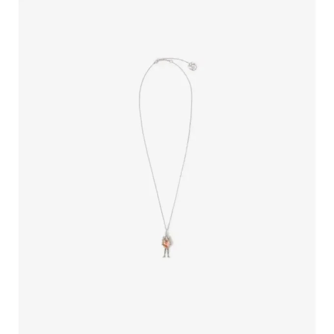 Collana con ciondolo a forma di cuore e cavaliere 