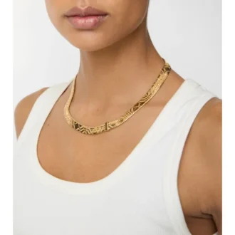 Collana con motivo a quadri inciso