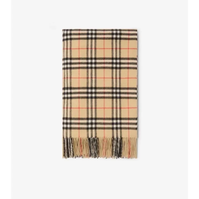 Coperta in cashmere con motivo a quadri