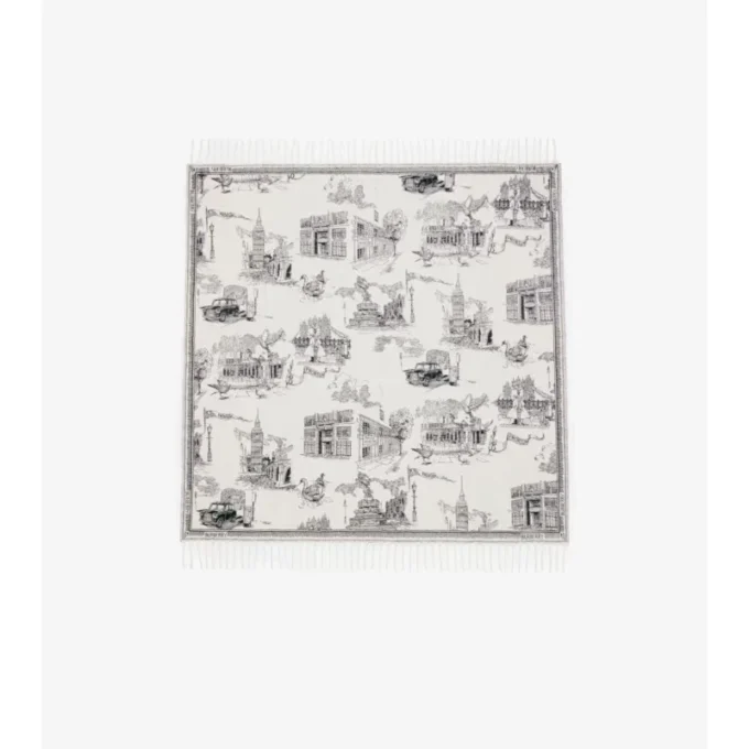 Coperta in lana cashmere con monumenti di Londra