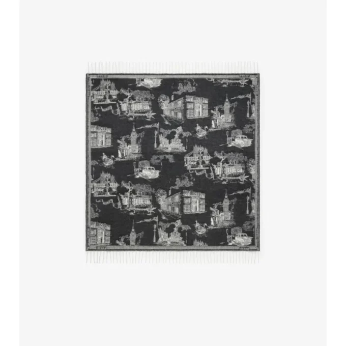 Coperta in lana cashmere con monumenti di Londra