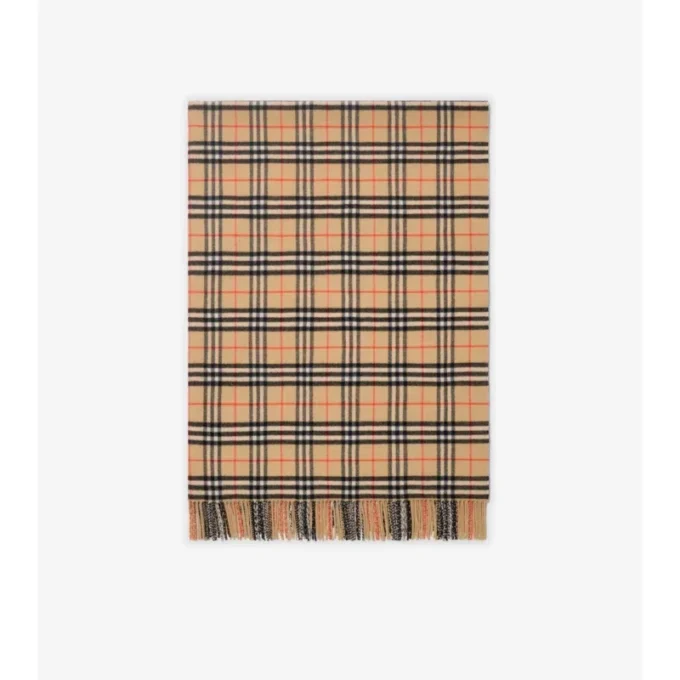 Coperta in lana e cashmere con motivo a quadri