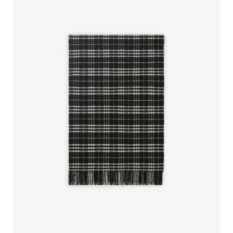 Coperta in lana e cashmere con motivo a quadri