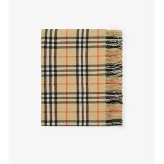 Coperta in lana e cashmere con motivo a quadri