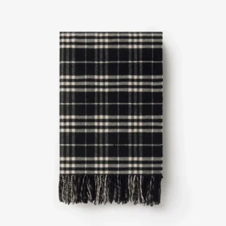 Coperta in lana e cashmere con motivo a quadri