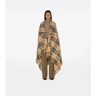 Coperta in lana e cashmere con motivo a quadri