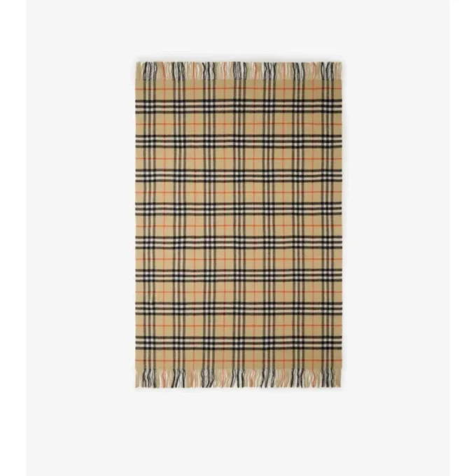 Coperta in lana e cashmere con motivo a quadri