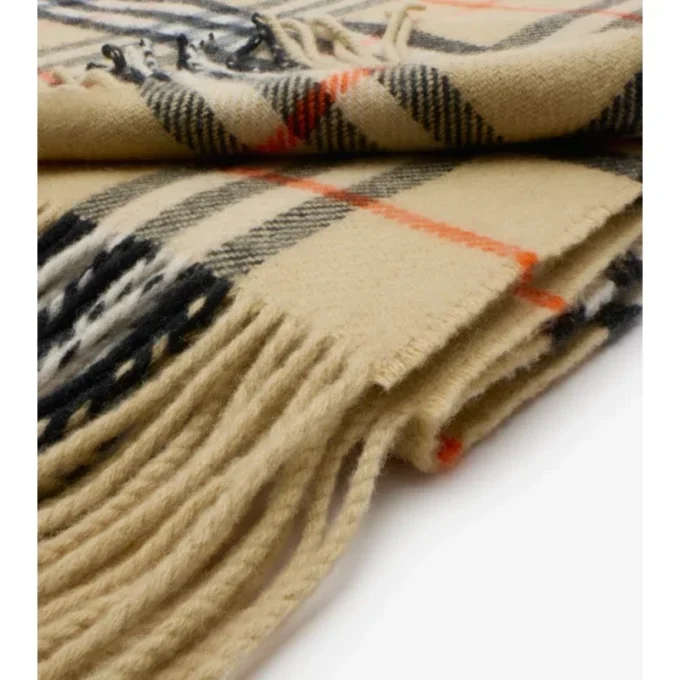 Coperta in lana e cashmere con motivo a quadri