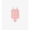 Costume da bagno a quadri con bordi arricciati