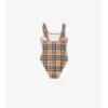 Costume da bagno a quadri con bordi arricciati