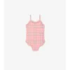 Costume da bagno a quadri con bordi arricciati