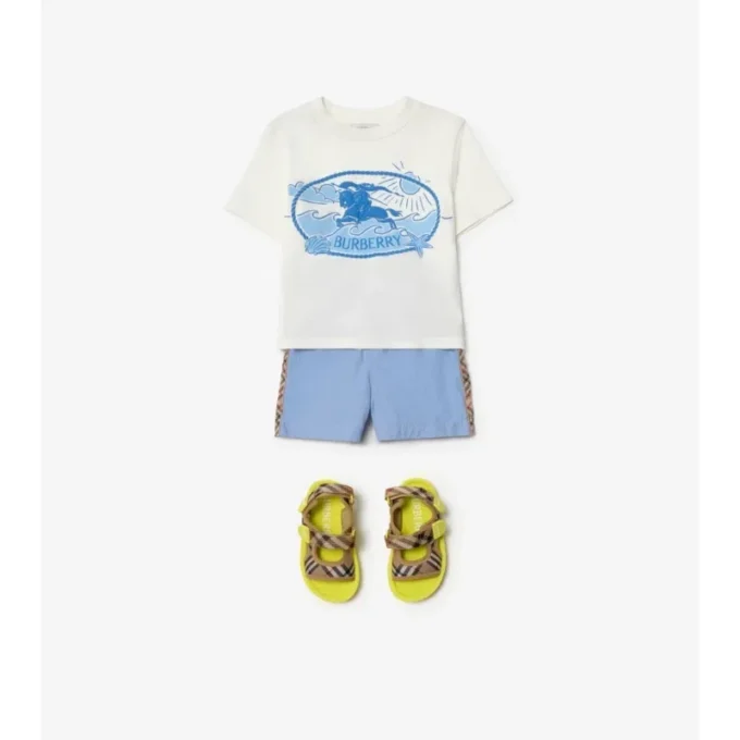 Costume da bagno con rifiniture a quadri