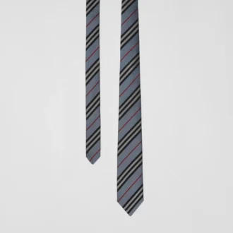 Cravatta in seta con motivo a righe Icon Stripe dal taglio classico
