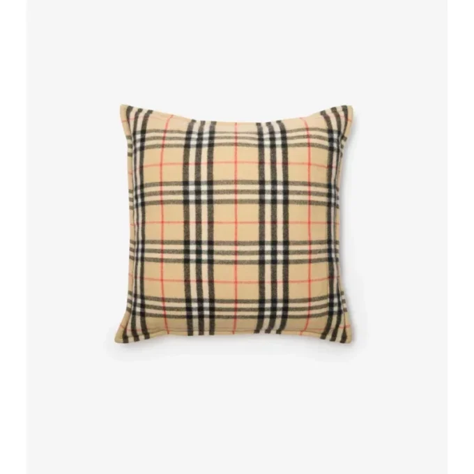 Cuscino in cashmere con motivo a quadri
