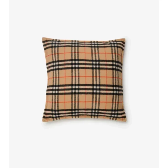 Cuscino in lana e cashmere con motivo a quadri
