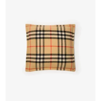 Cuscino in lana e cashmere con motivo a quadri