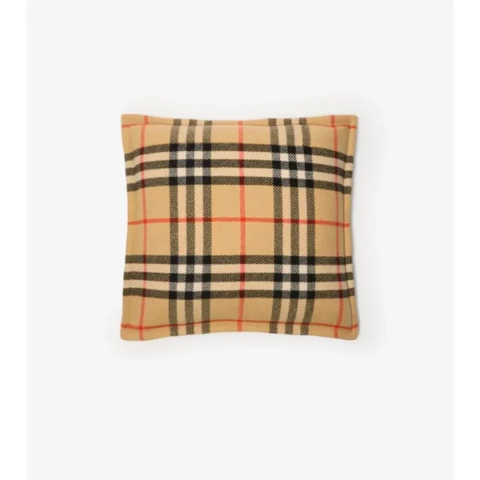 Cuscino in lana e cashmere con motivo a quadri