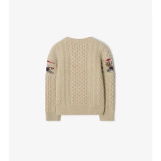 EKD Maglione in lana e cashmere con lavorazione Aran