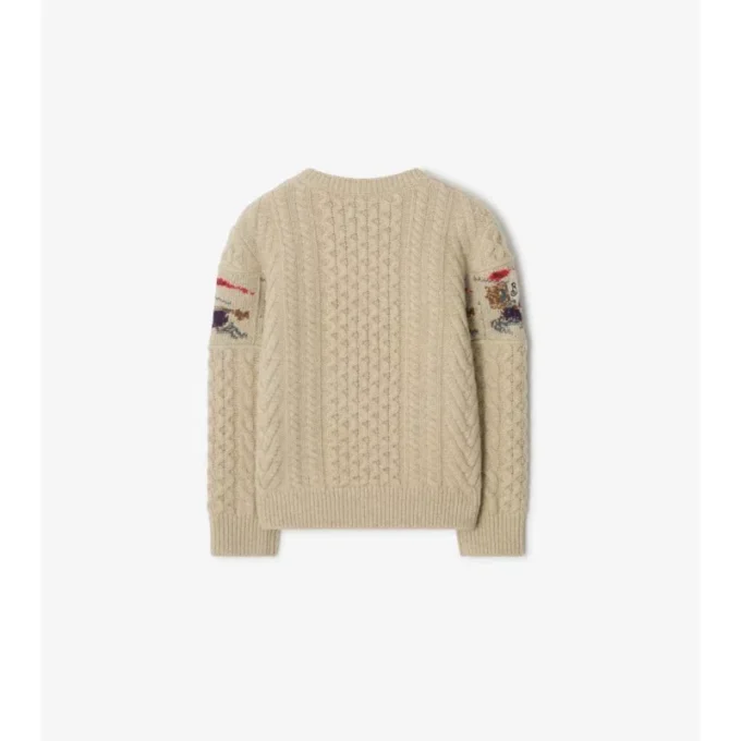EKD Maglione in lana e cashmere con lavorazione Aran