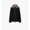 Felpa con cappuccio e zip in cotone a quadri