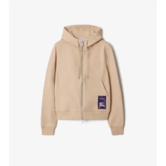 Felpa con cappuccio e zip in cotone Check Label