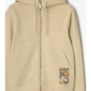 Felpa con cappuccio e zip in cotone Check Label