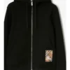 Felpa con cappuccio e zip in cotone Check Label