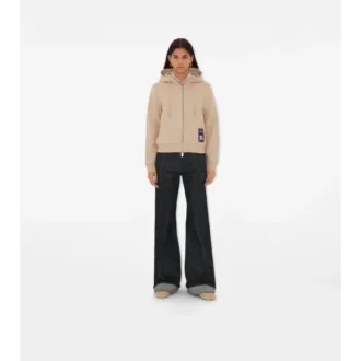 Felpa con cappuccio e zip in cotone Check Label