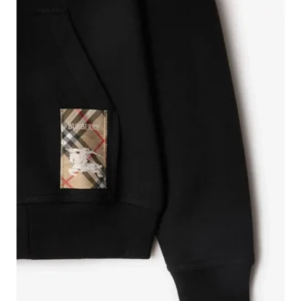 Felpa con cappuccio e zip in cotone Check Label