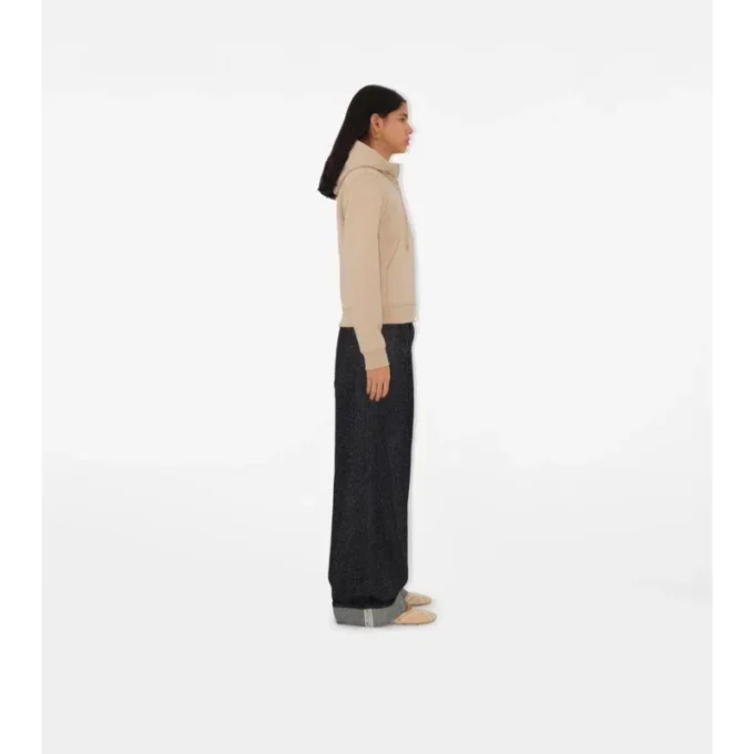 Felpa con cappuccio e zip in cotone Check Label