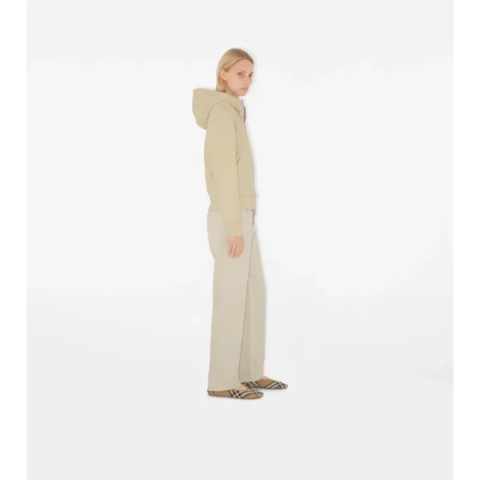 Felpa con cappuccio e zip in cotone Check Label